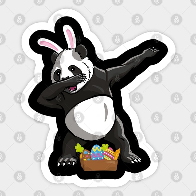 Dabbing Easter Panda Funny Easter Boys Girls Sticker by trendingoriginals